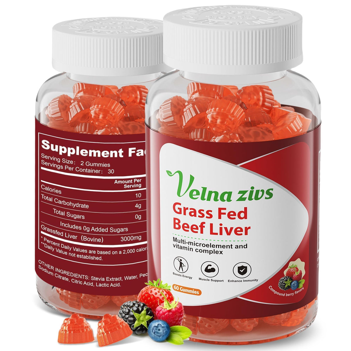Grass Fed Beef Liver Gummies - Naturally Occurring Vitamin A, B12 and Heme Iron - Product scene 6