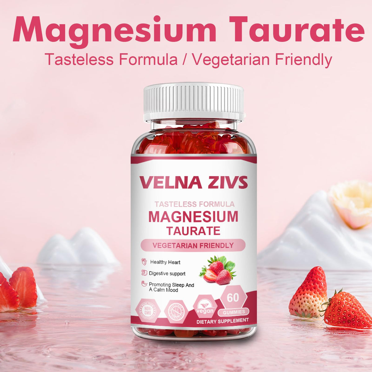 Magnesium Taurate Gummies 1800mg - Magnesium Bound to the Amino Acid Taurine
