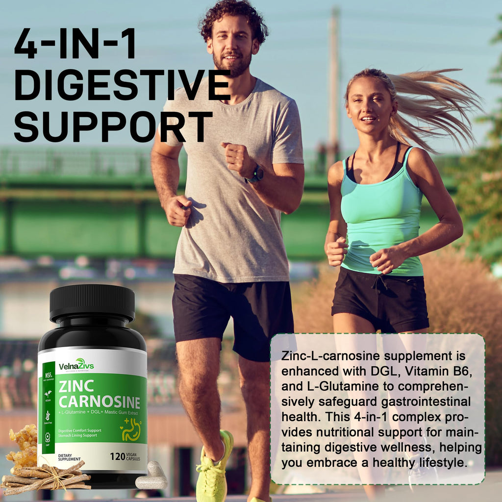 Zinc L-Carnosine with Mastic Gum - Chelated Zinc Complex with DGL and L-Glutamine