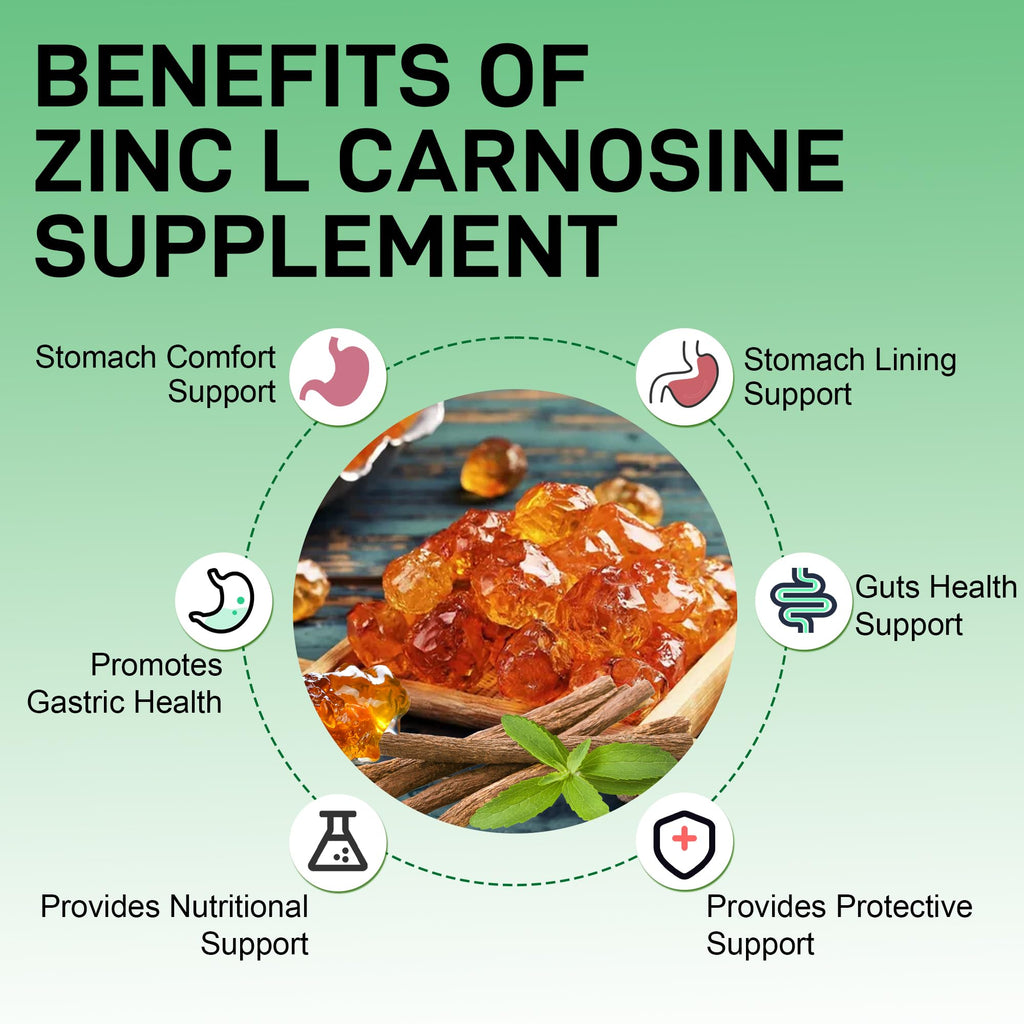 Zinc L-Carnosine with Mastic Gum - Chelated Zinc Complex with DGL and L-Glutamine