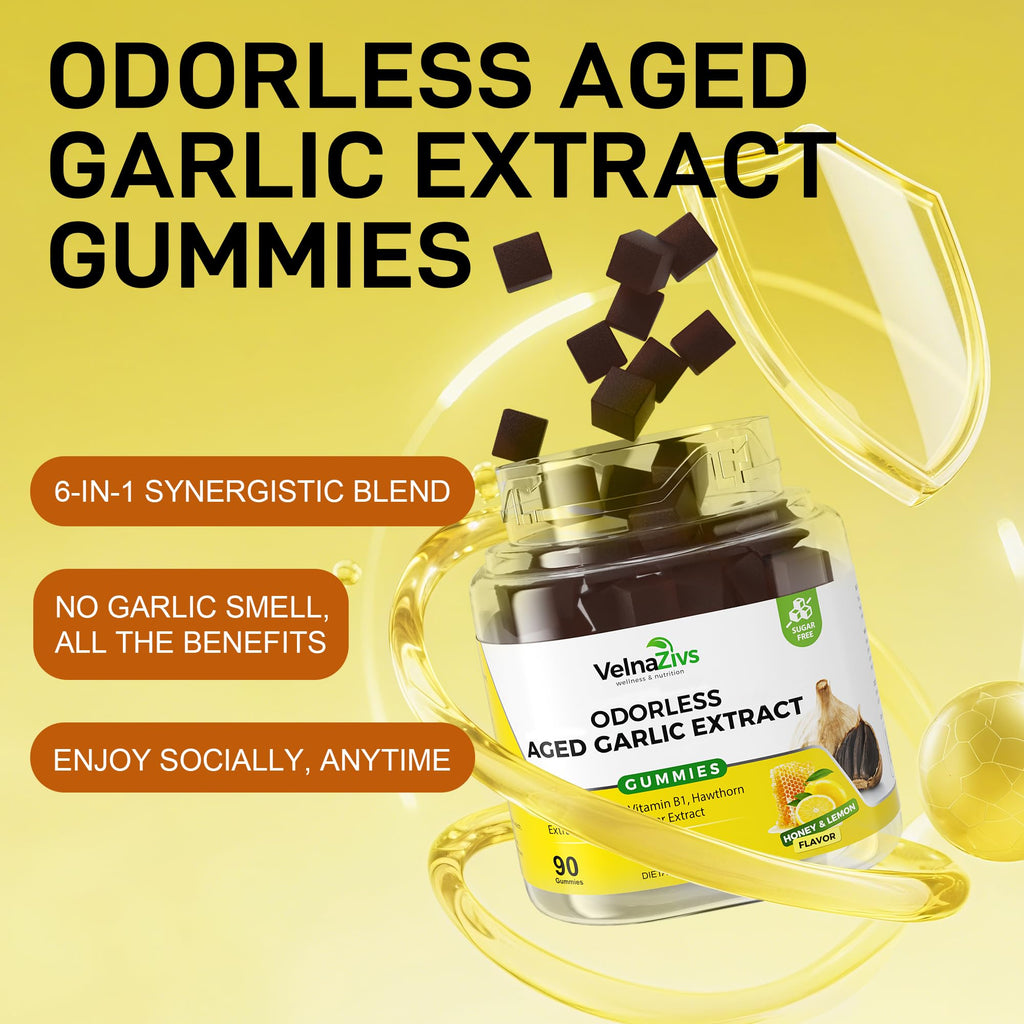 Aged Garlic Extract Gummies with CoQ10 60mg - S-Allyl Cysteine Formula